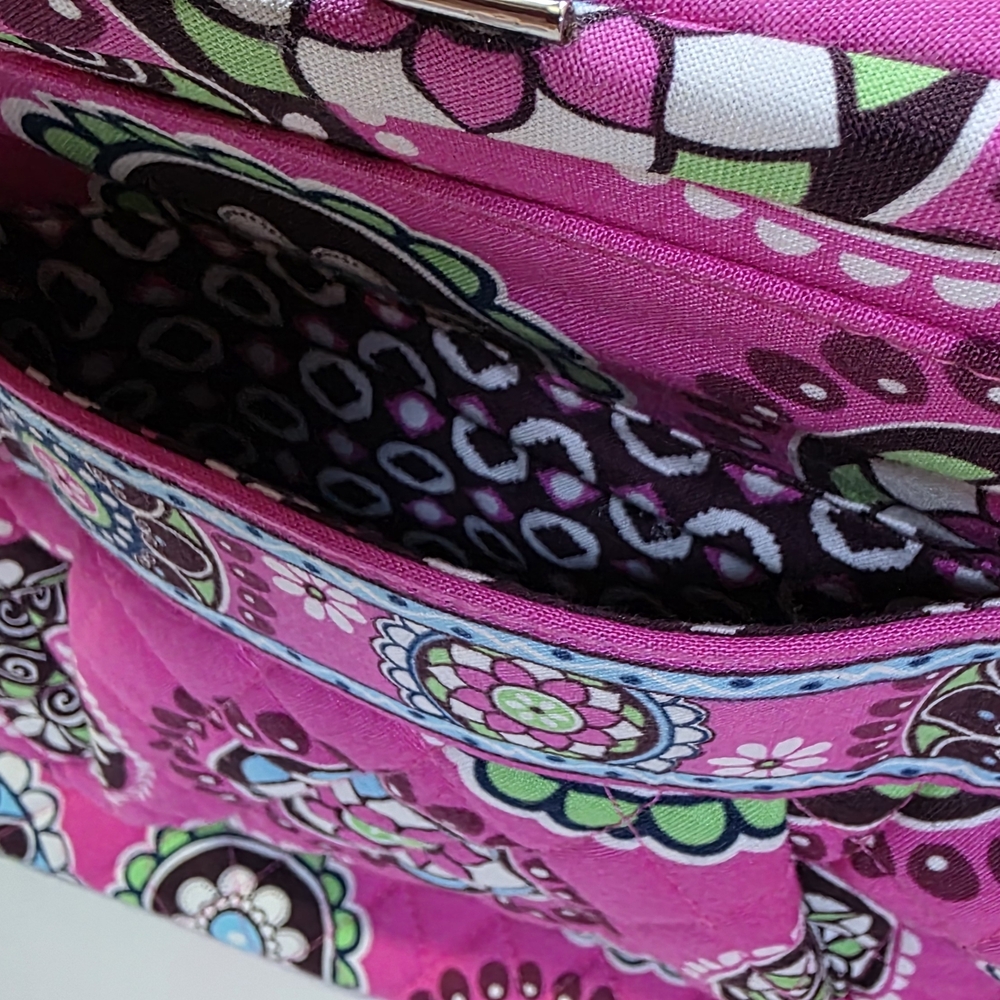 Vera Bradley Vintage Pink Quilted Kiss Lock Shoulder Bag Purse - Picture 5 of 10